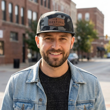 Hat, Flat Bill Snapback (Black Camo)
