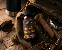 Beard oil in a travel bag