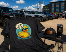 Rubber Duck shirt in black outside an event