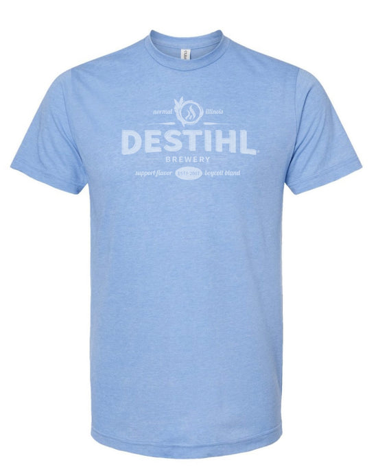 T-Shirt, Brewery Logo Vintage (Heather Athletic Blue)