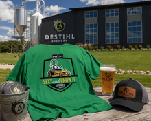 Lawnmower Ale shirt outside out brewery