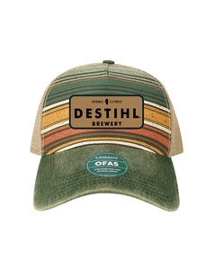 Hat, Trucker Cap, Green Stripes