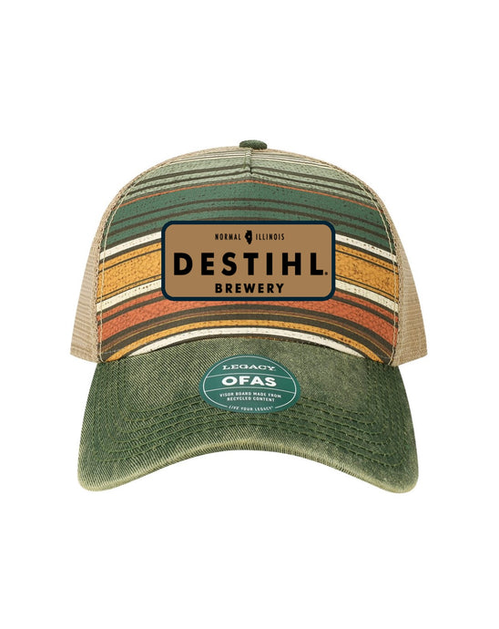 Hat, Trucker Cap, Green Stripes