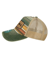 Hat, Trucker Cap, Green Stripes